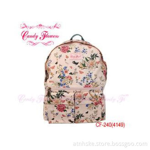 Fashion white Flower Print Backpack travelling rucksacks fo